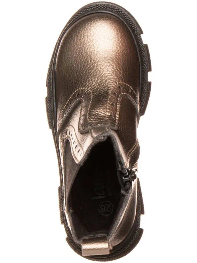 Leren chelseaboots goudkleurig