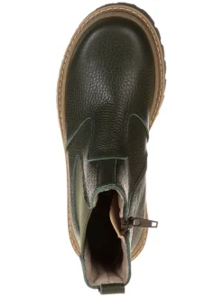 Leren chelseaboots kaki