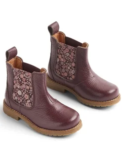 Leren chelseaboots paars