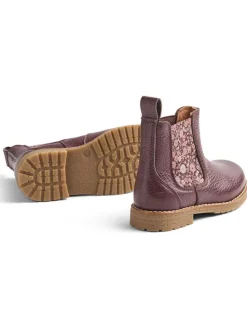 Leren chelseaboots paars