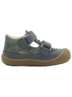 Leren enkelsandalen blauw