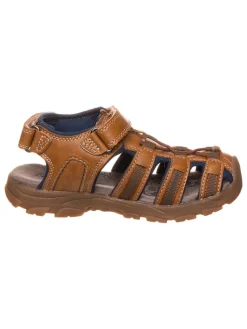 Leren enkelsandalen "Bobby" lichtbruin