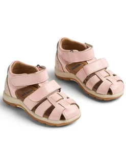 Leren enkelsandalen lichtroze