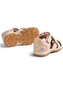Leren enkelsandalen lichtroze