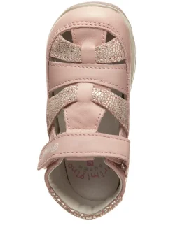 Leren enkelsandalen lichtroze