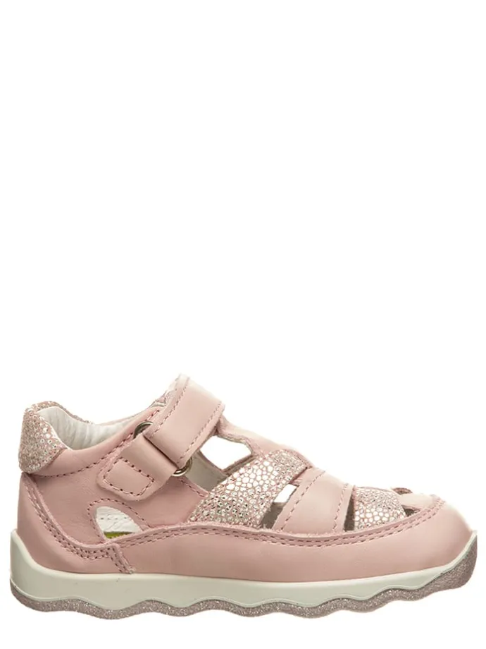 Leren enkelsandalen lichtroze