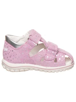 Leren enkelsandalen lichtroze