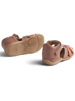 Leren enkelsandalen lichtroze