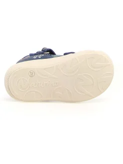 Leren enkelsandalen "Puffy" donkerblauw