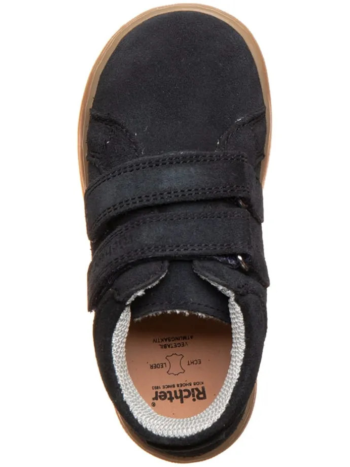 Leren enkelschoenen donkerblauw