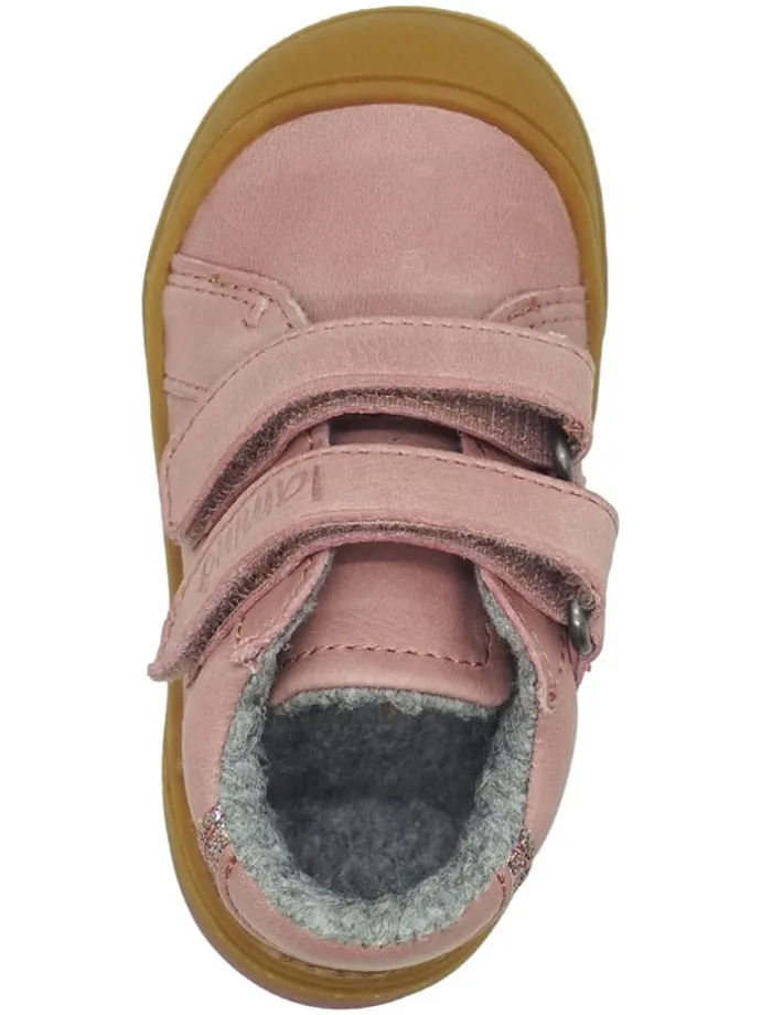 Leren loopleerschoenen lichtroze