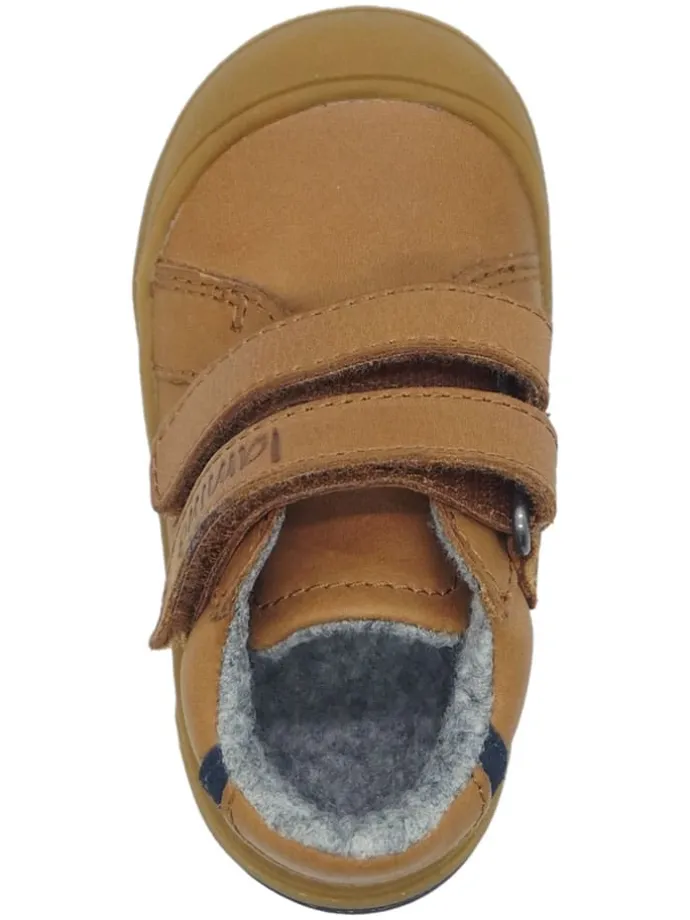 Leren loopleerschoenen lichtbruin