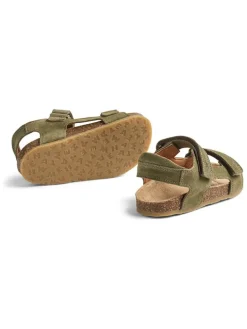 Leren sandalen "Corey" kaki