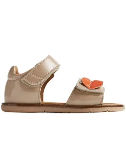 Leren sandalen goudkleurig