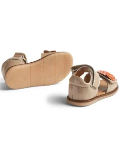 Leren sandalen goudkleurig