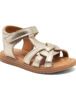 Leren sandalen goudkleurig