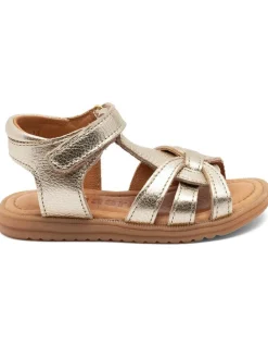 Leren sandalen goudkleurig