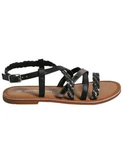 Leren sandalen zwart