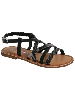 Leren sandalen zwart