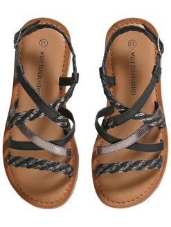 Leren sandalen zwart