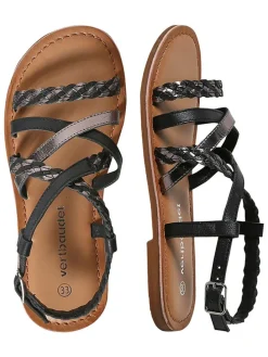 Leren sandalen zwart
