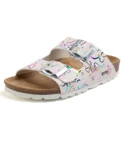 Leren slippers "Atlas" wit/meerkleurig