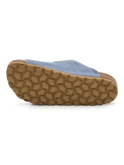 Leren slippers blauw