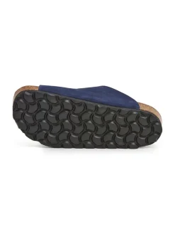 Leren slippers blauw