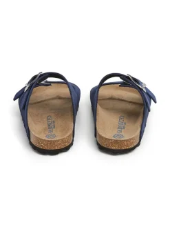 Leren slippers blauw