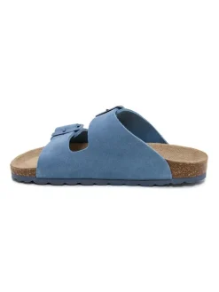 Leren slippers blauw