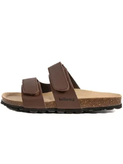 Leren slippers bruin