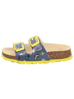 Leren slippers donkerblauw