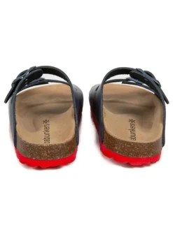 Leren slippers donkerblauw