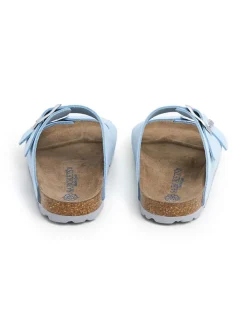 Leren slippers lichtblauw
