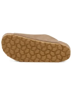 Leren slippers lichtbruin