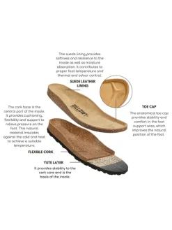 Leren slippers lichtbruin