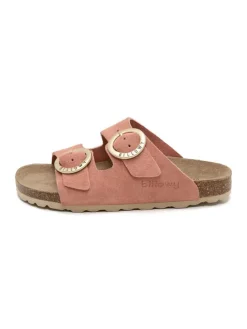Leren slippers lichtroze