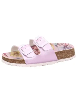 Leren slippers lichtroze