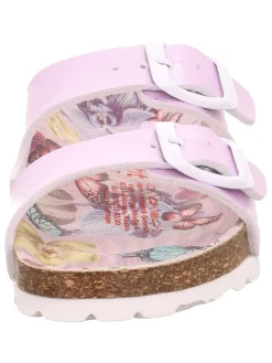 Leren slippers lichtroze