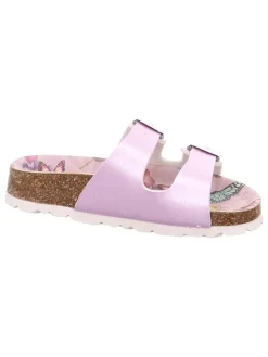 Leren slippers lichtroze
