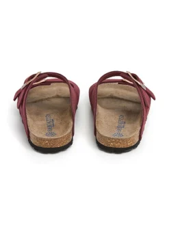 Leren slippers rood