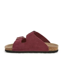 Leren slippers rood