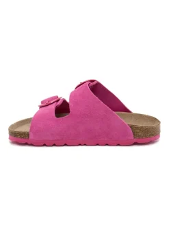 Leren slippers roze