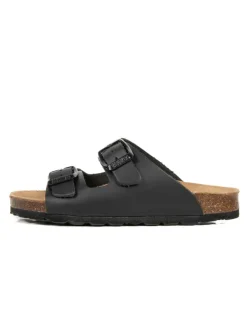 Leren slippers zwart
