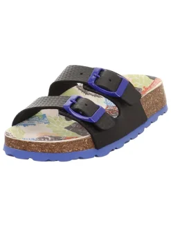 Leren slippers zwart