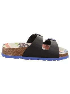 Leren slippers zwart