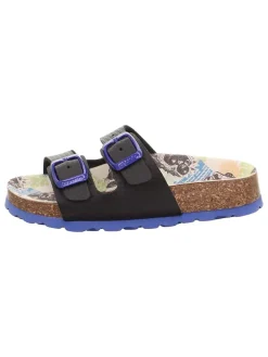 Leren slippers zwart