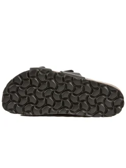 Leren slippers zwart