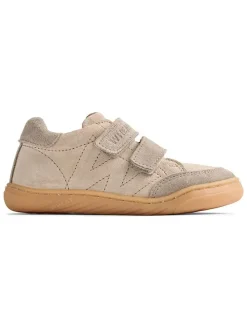 Leren sneakers "Barres" beige