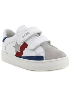 Leren sneakers wit/grijs